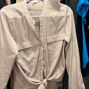 Calvin Klein good button tye blouse